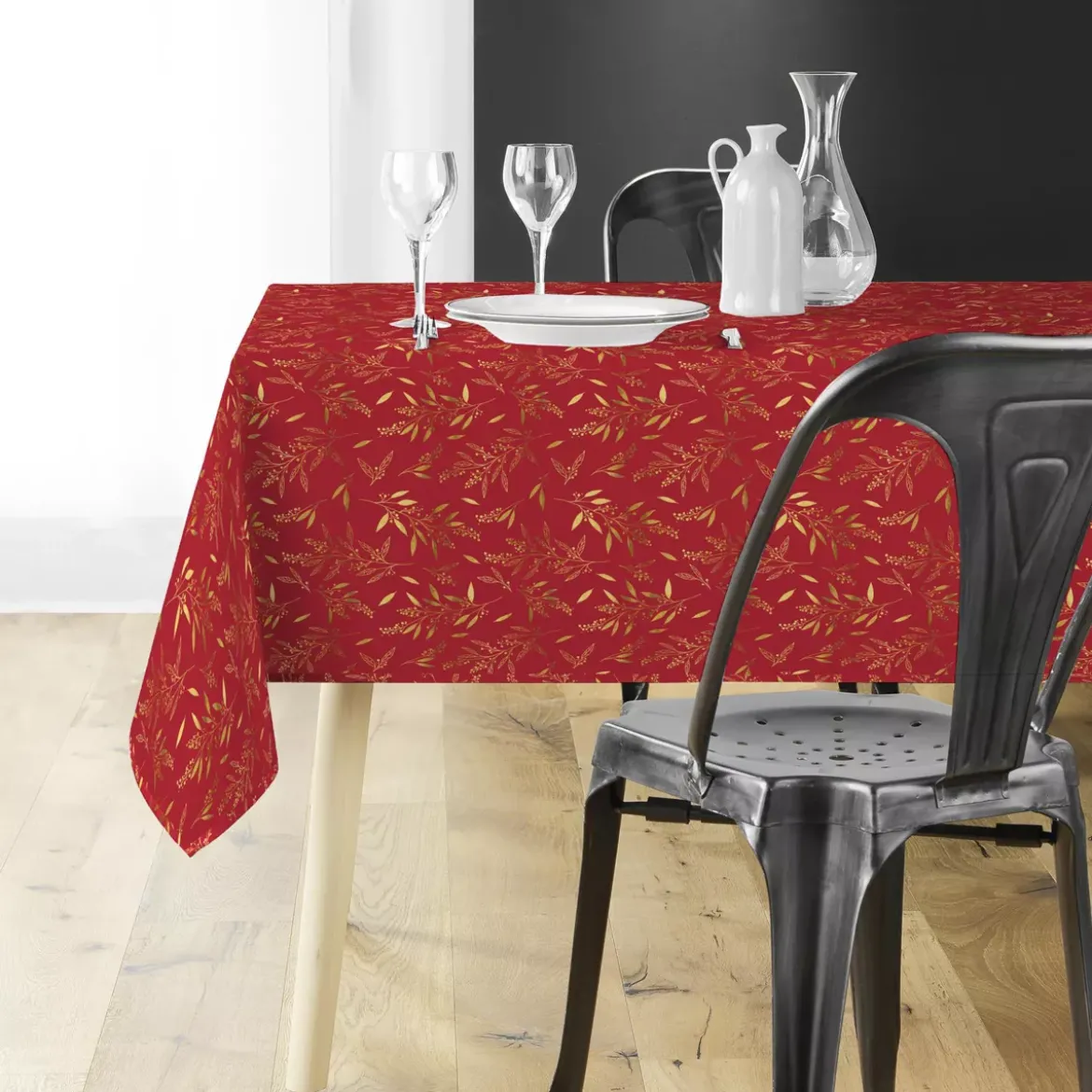 Tovaglia di Natale rettangolare (140 x 240 cm) Naelle Rosso e oro