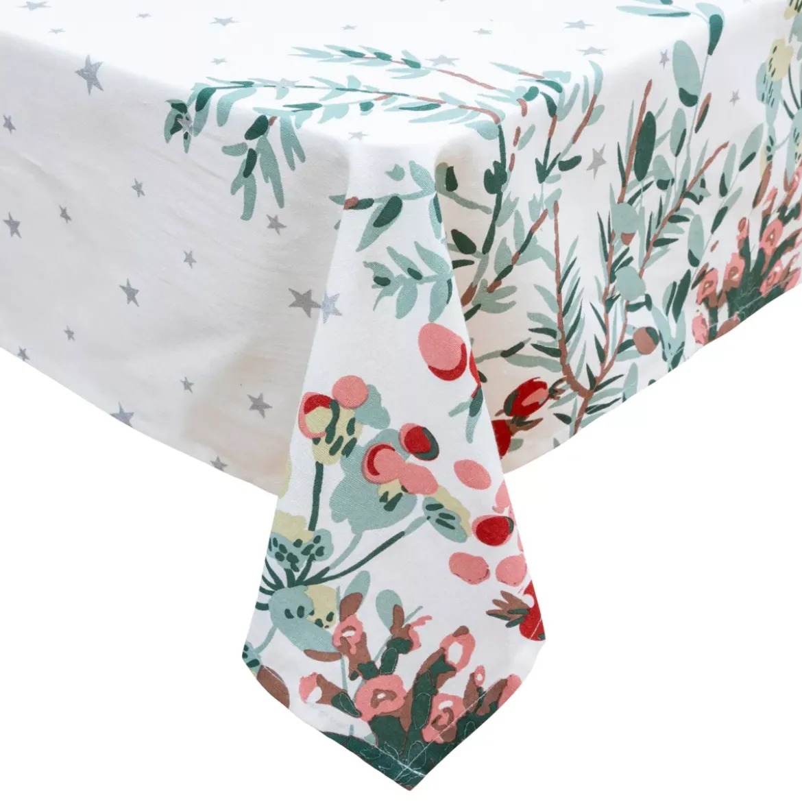 Tovaglia di Natale rettangolare (140 x 240 cm) Natale Natura Bianco