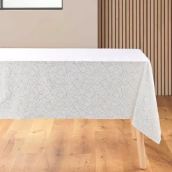 Tovaglia di Natale rettangolare anti macchia (140 x 240 cm) Mikado Bianco e dorato