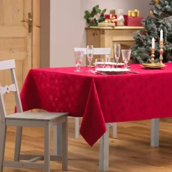 Tovaglia natalizia rettangolare (140 x 300 cm) Fiocco d'inverno Rosso