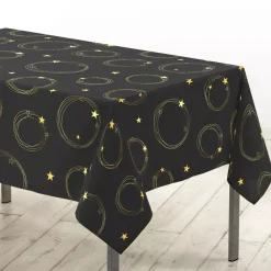 Tovaglia natalizia rettangolare (150 x 300 cm) Star Nero e oro