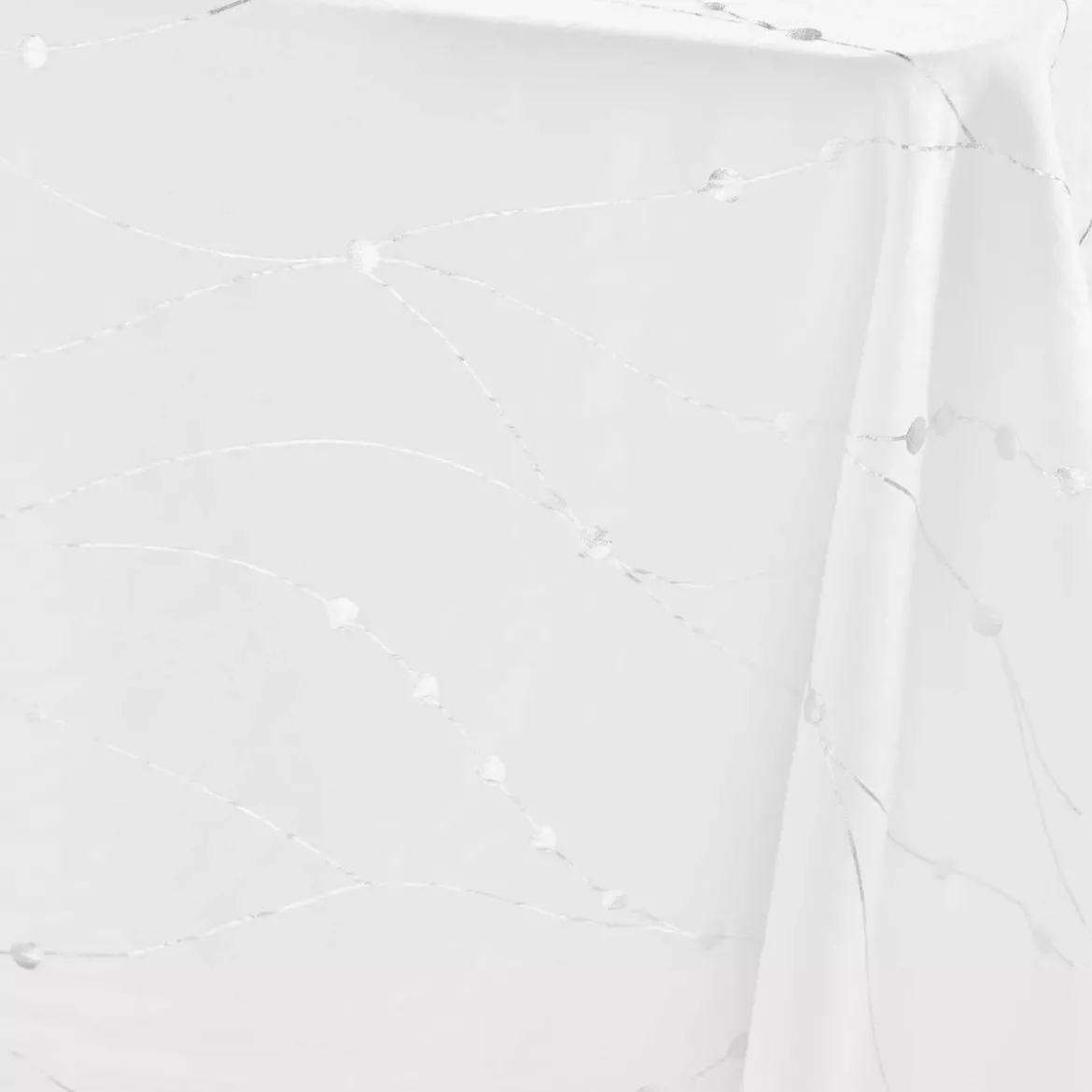 Tovaglia natalizia rettangolare (140 x 240 cm) Astrelia Bianco e argento
