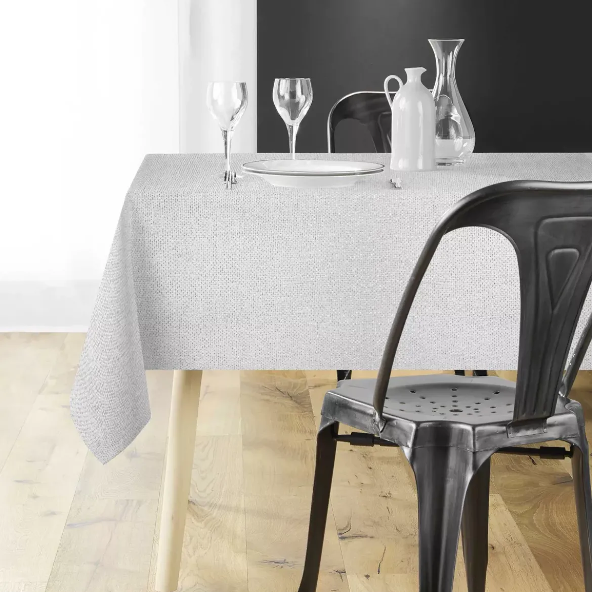 Tovaglia natalizia rettangolare (140 x 300 cm) Strass Argento