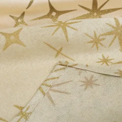 Tovaglia natalizia rettangolare (140 x 240 cm) Stelle Celesti Beige e dorato