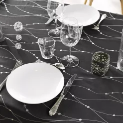 Tovaglia natalizia rettangolare (140 x 240 cm) Astrelia Nero e argento