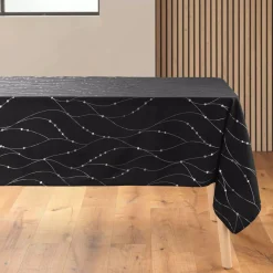 Tovaglia natalizia rettangolare (140 x 240 cm) Astrelia Nero e argento