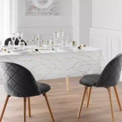 Tovaglia natalizia rettangolare anti macchia (140 x 240 cm) Firmament Bianco e dorato