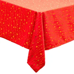 Tovaglia natalizia rettangolare (360 x 140 cm) Pioggia di stelle Rosso