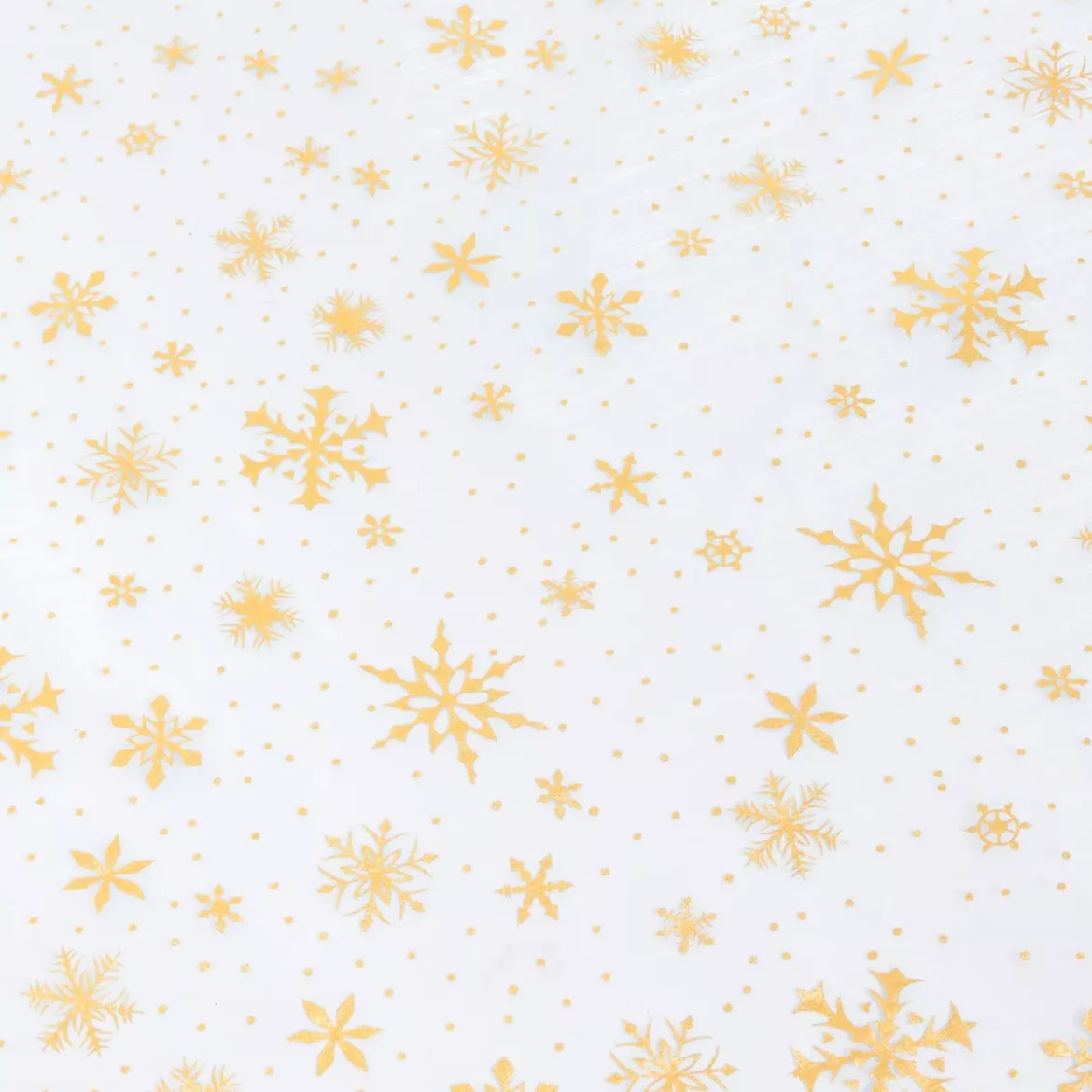 Tovaglia natalizia rettangolare (140 x 240 cm) Fiocco di Neve Bianco e oro