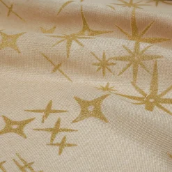 Tovaglia natalizia rettangolare (360 x 140 cm) Stelle Celesti Beige e dorato