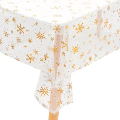 Tovaglia natalizia rettangolare (140 x 360 cm) Fiocco di neve Bianco