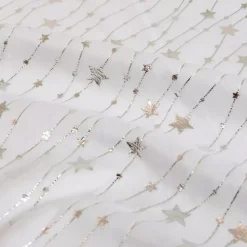 Tovaglia natalizia rettangolare (140 x 360 cm) Pioggia di stelle Bianca