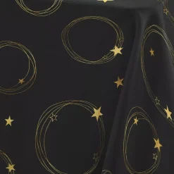Tovaglia natalizia rettangolare (150 x 240 cm) Star Nero e Oro