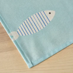 Tovaglia rettangolare cotone antimacchia (150 x 250 cm) Fish Blu