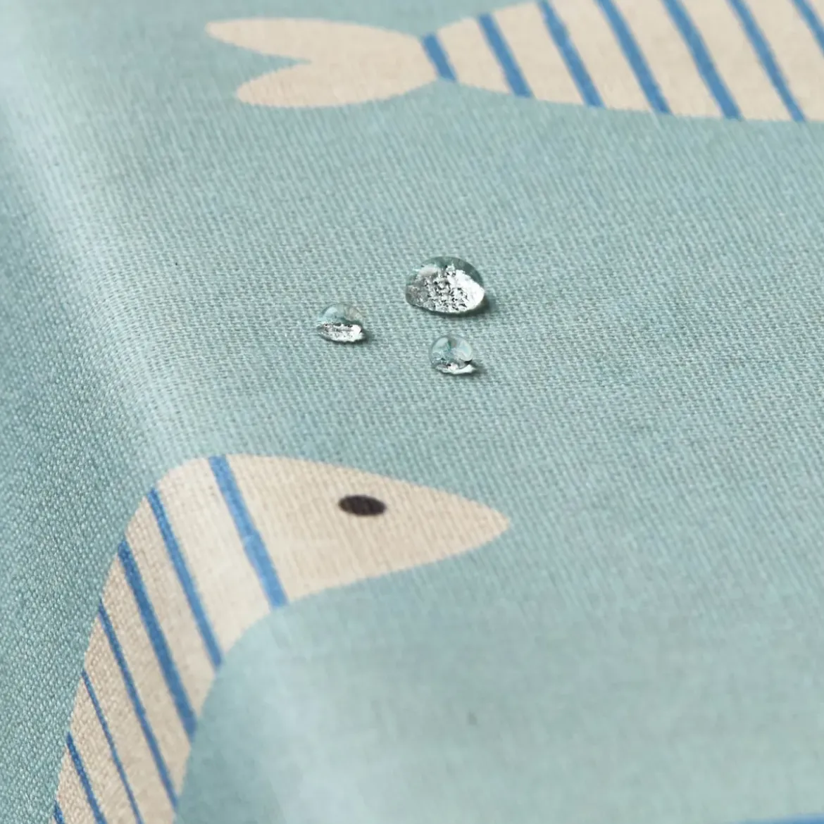 Tovaglia rettangolare cotone antimacchia (150 x 250 cm) Fish Blu