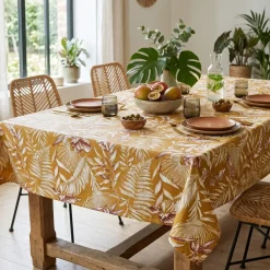 Tovaglia rettangolare cotone antimacchia (150 x 250 cm) Granada Giallo senape