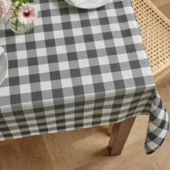 Tovaglia rettangolare cotone antimacchia (150 x 250 cm) Vichy Nera