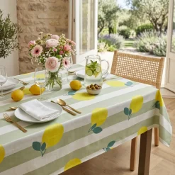 Tovaglia rettangolare cotone antimacchia (150 x 350 cm) Antibes Verde
