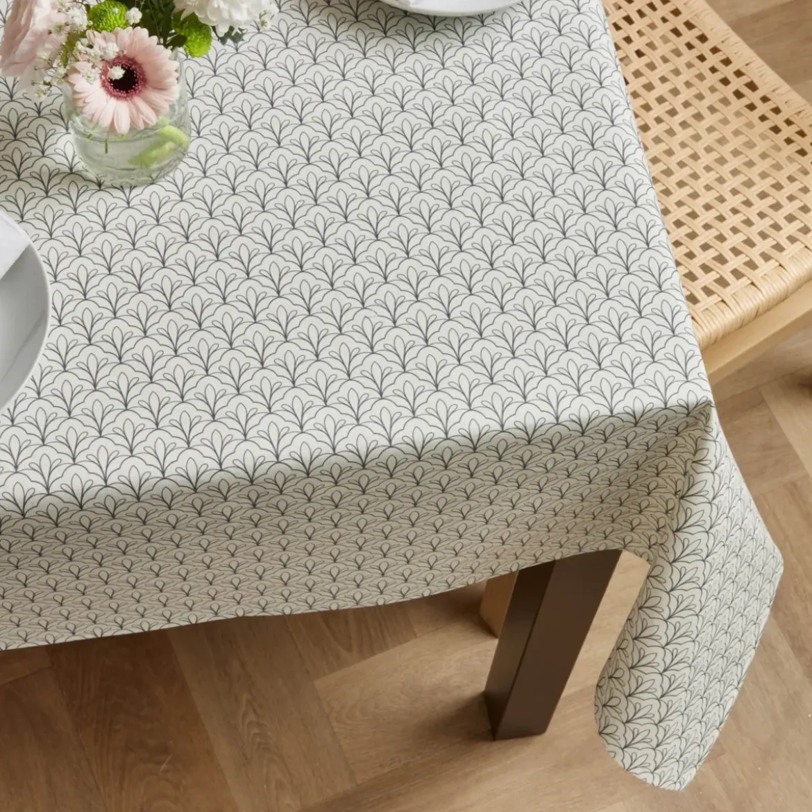 Tovaglia rettangolare cotone antimacchia (150 x 350 cm) Clara Grigia