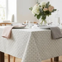 Tovaglia rettangolare cotone antimacchia (150 x 350 cm) Clara Grigia