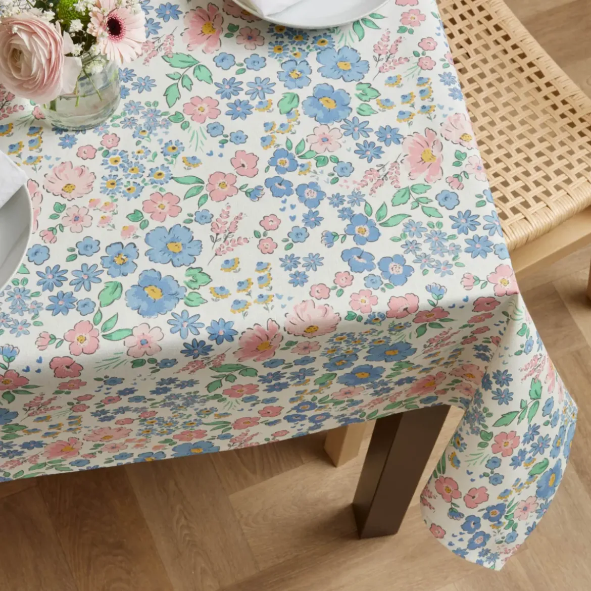 Tovaglia rettangolare cotone antimacchia (150 x 350 cm) Corolle Multicolore