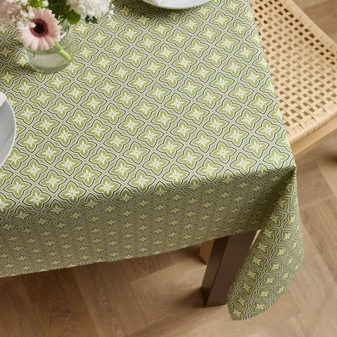 Tovaglia rettangolare cotone antimacchia (150 x 350 cm) Gloria Verde