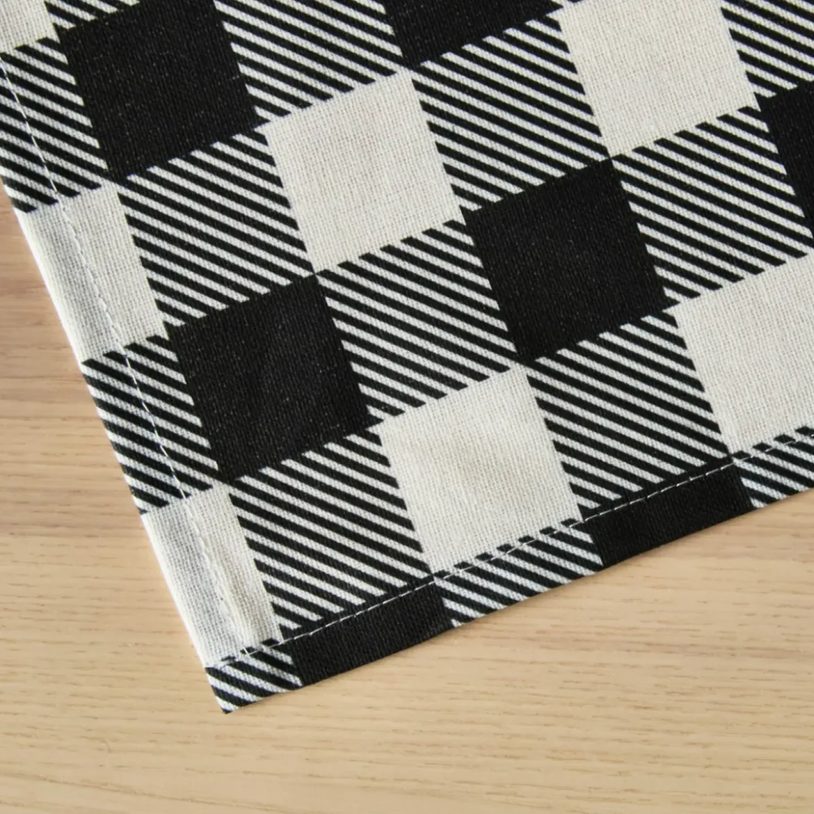 Tovaglia rettangolare cotone antimacchia (150 x 350 cm) Vichy Nera