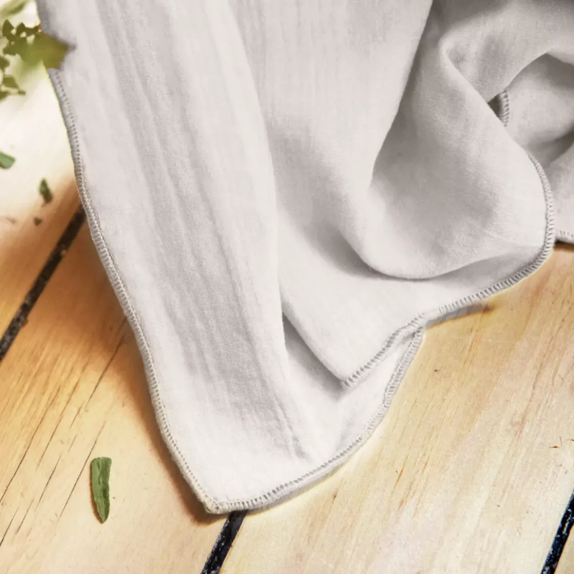 Tovaglia rettangolare garza di cotone (L250 cm) Gaïa Grigio nuvola