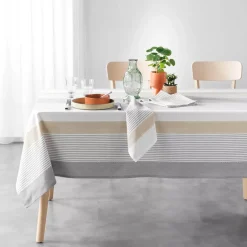 Tovaglia rettangolare in cotone tessuto (140 x 240 cm) Iliade Bianca