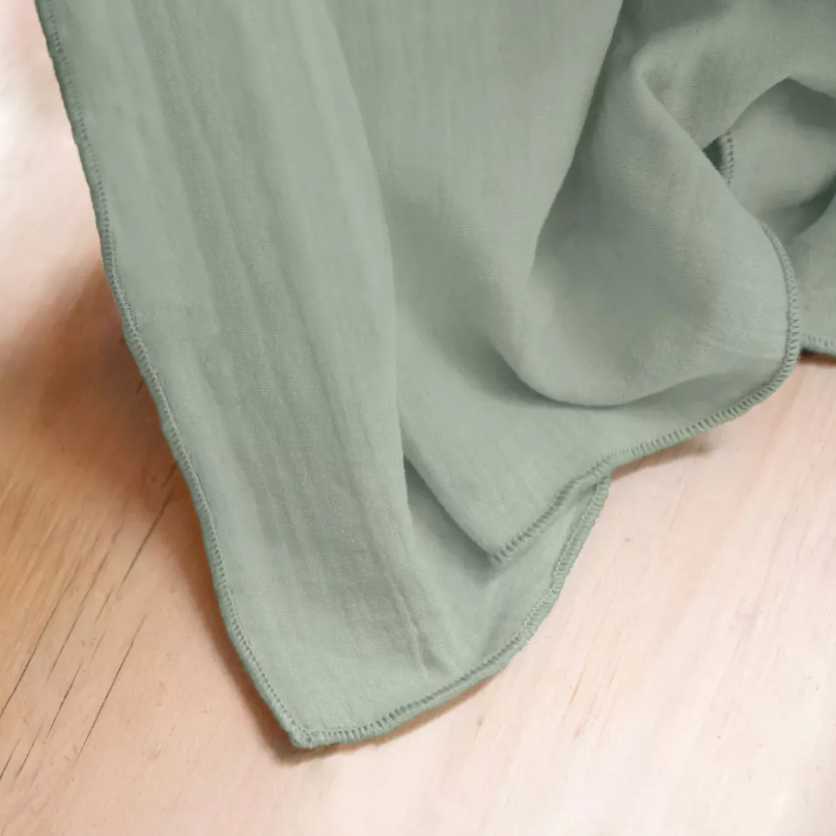 Tovaglia rettangolare in garza di cotone (150 x 250 cm) Gaia Verde eucalipto