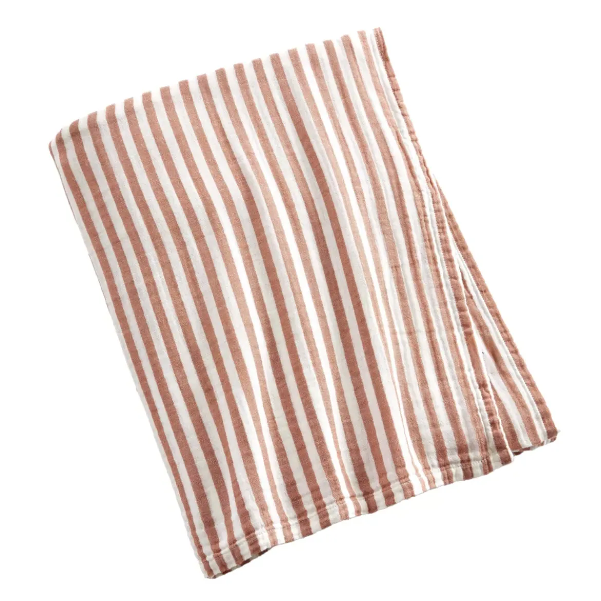 Tovaglia rettangolare in garza di cotone (150 x 350 cm) Gaïa righe Albicocca