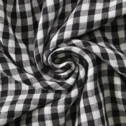 Tovaglia rettangolare in garza di cotone (150 x 350 cm) Gaïa vichy Nera