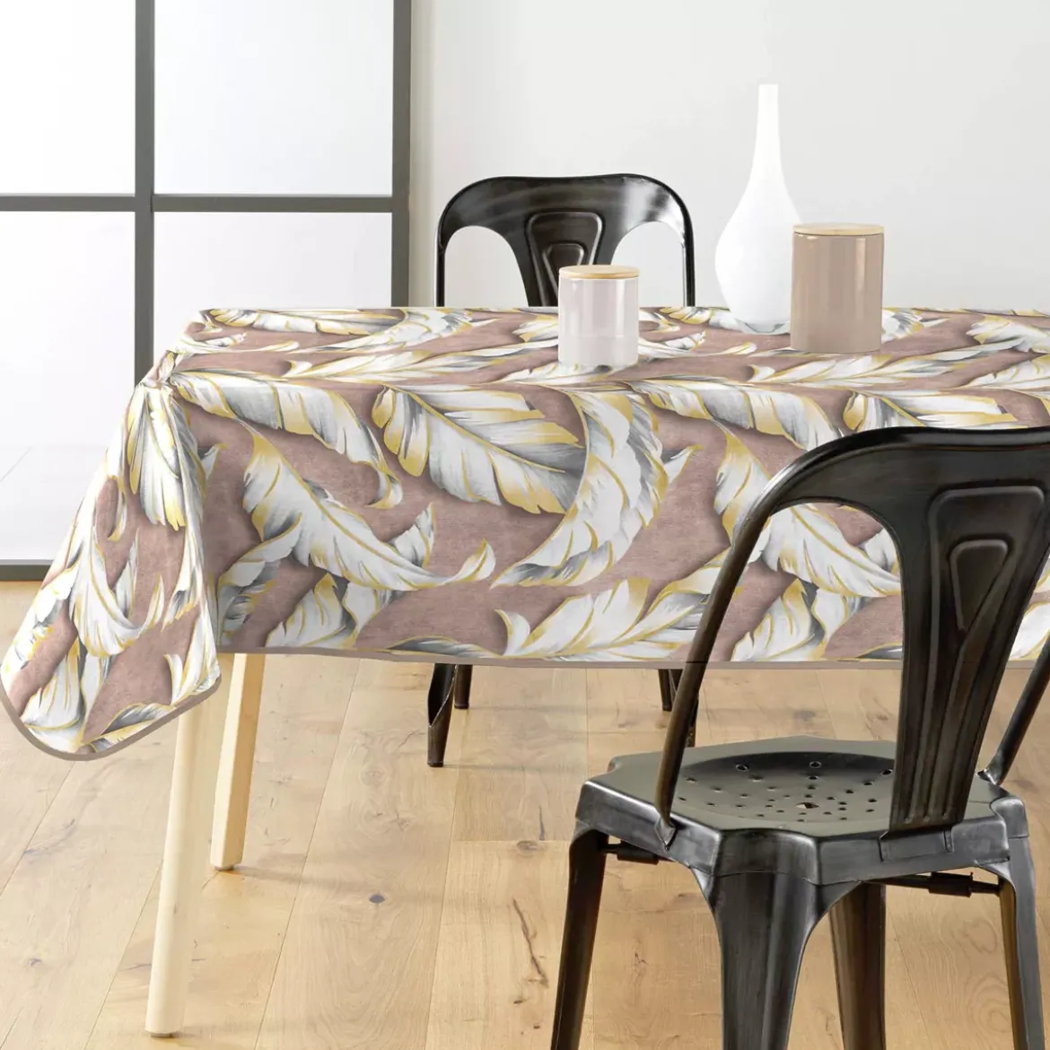 Tovaglia rettangolare in PVC rivestito impermeabile (240 x 140 cm) Ebany Cioccolato
