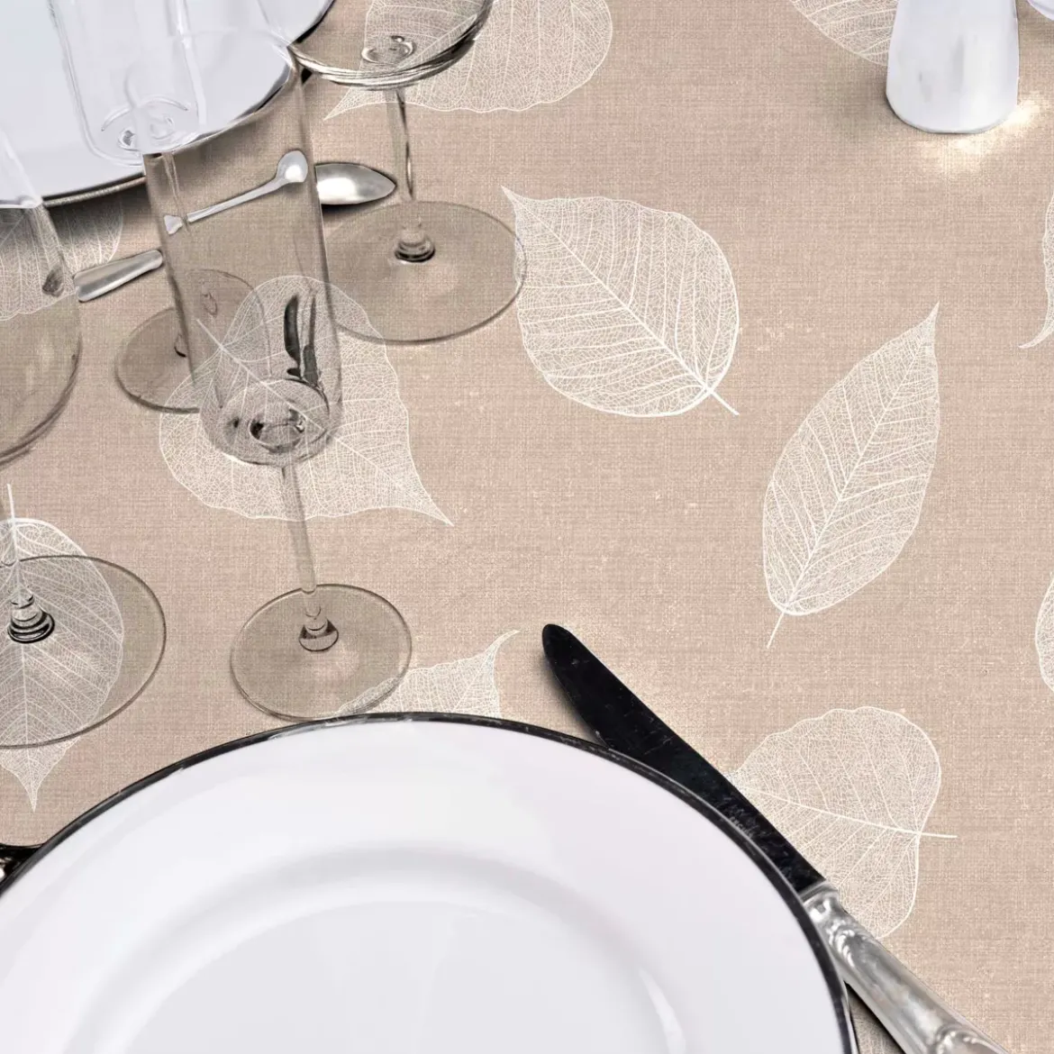 Tovaglia rettangolare in PVC rivestito (140 x 240 cm) Feuillys Bianca