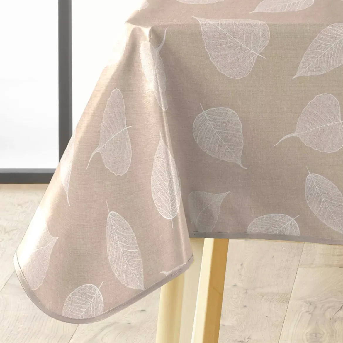 Tovaglia rettangolare in PVC rivestito (140 x 240 cm) Feuillys Bianca