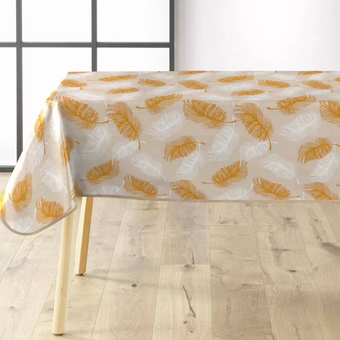 Tovaglia rettangolare in PVC rivestito (140 x 240 cm) Sarina Giallo
