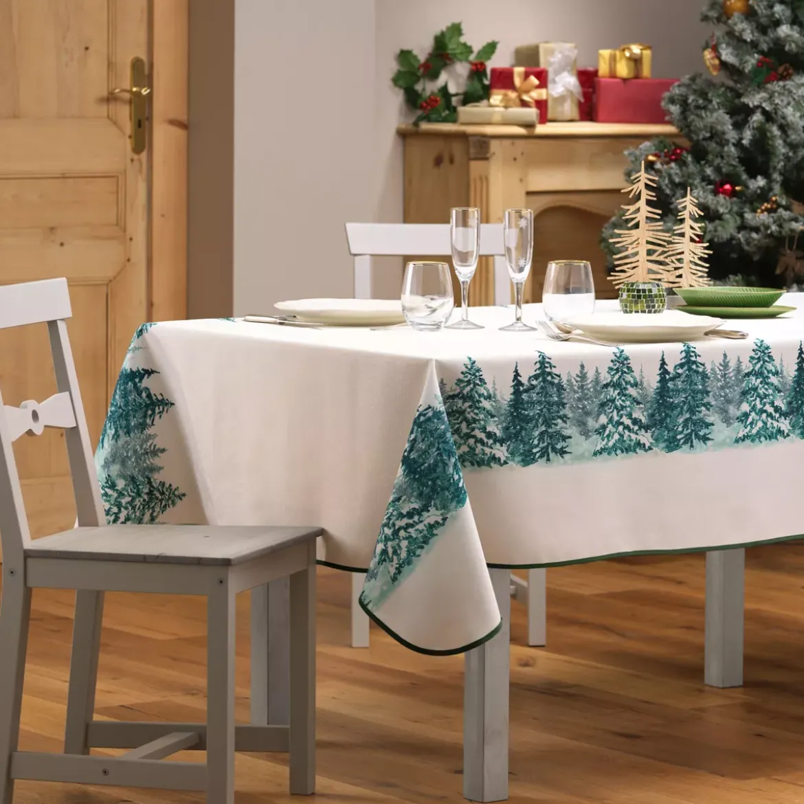 Tovaglia rettangolare (L240 cm) Christmas Ecru