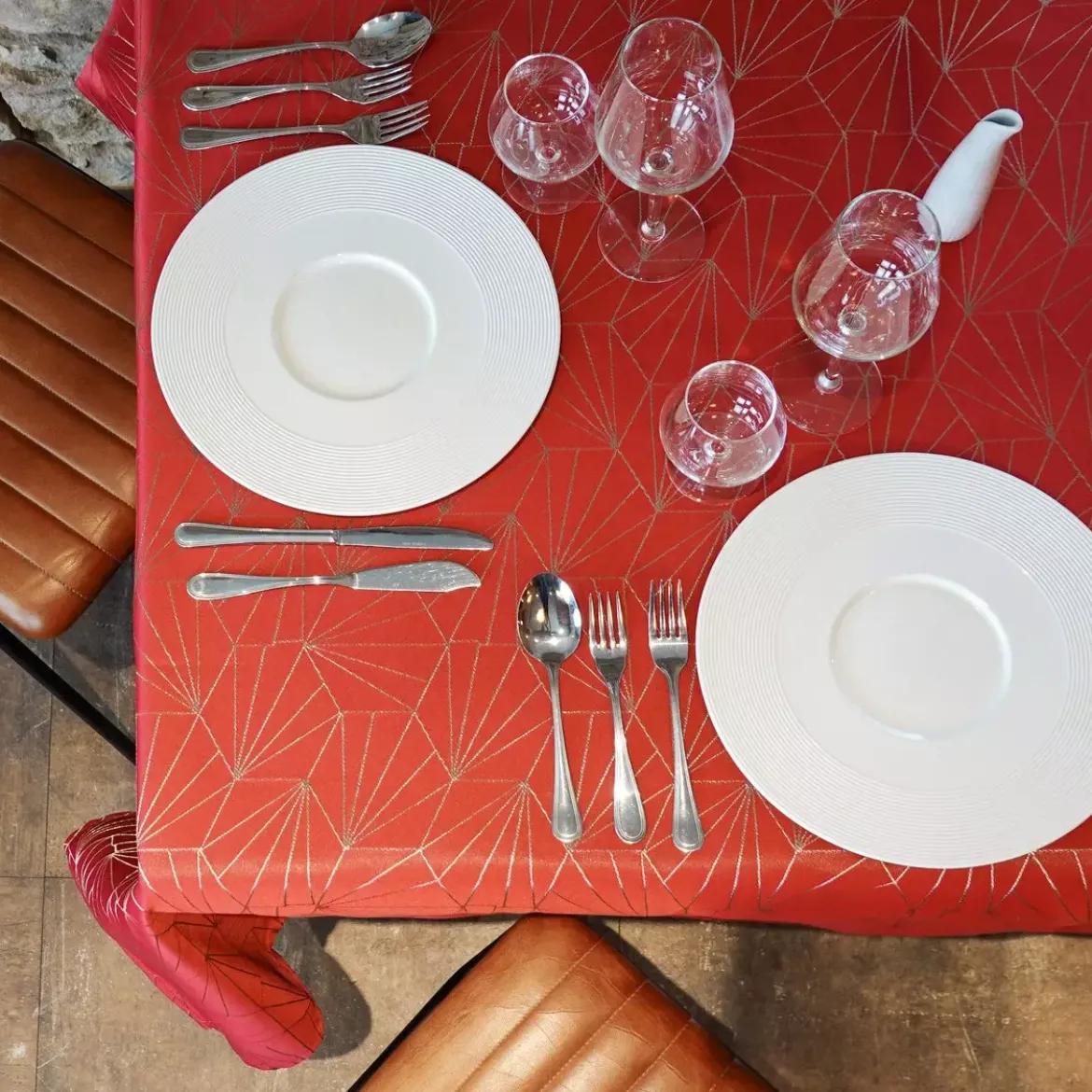 Tovaglia rettangolare (L240 cm) Facette Rosso
