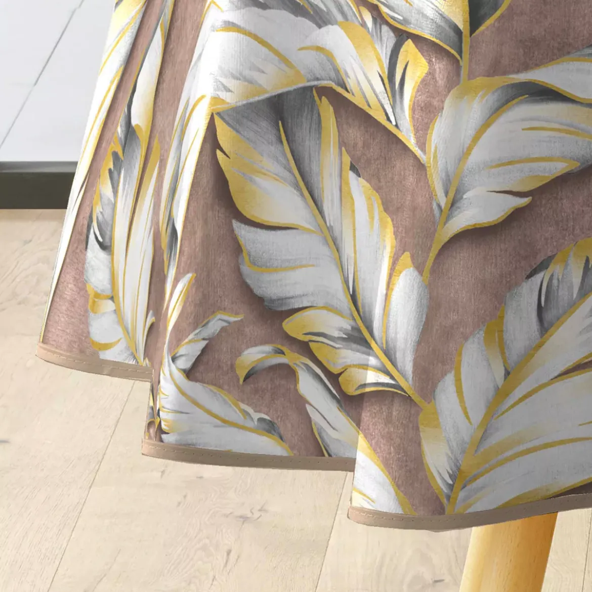 Tovaglia tonda in PVC rivestito impermeabile (Diametro 160 cm) Ebany Cioccolato