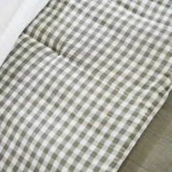 Trapunta garza di cotone (90 x 200 cm) Gaïa vichy Verde rosmarino