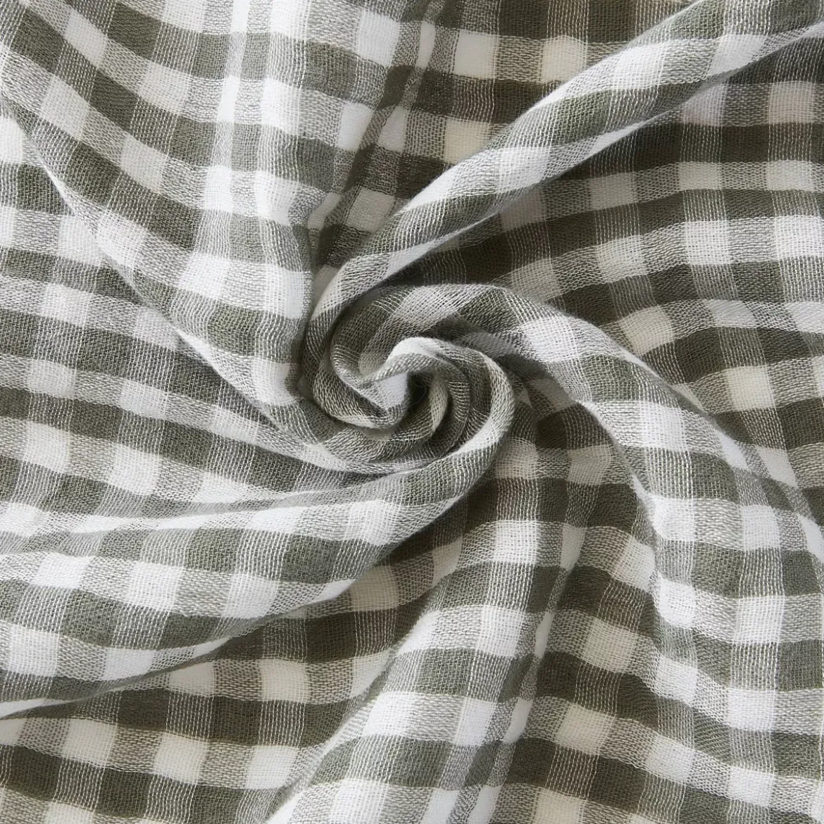 Trapunta garza di cotone (90 x 200 cm) Gaïa vichy Verde rosmarino