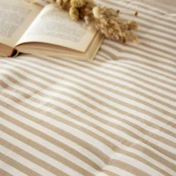 Trapunta garza di cotone (90 x 200 cm) Gaïa a righe Corda