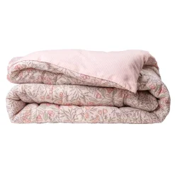 Trapunta stampata per bambini e una federa in cotone (140 x 200 cm) Pimprenelle Rosa