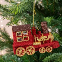 Trenino di Natale da appendere (7.5 cm) Rosso
