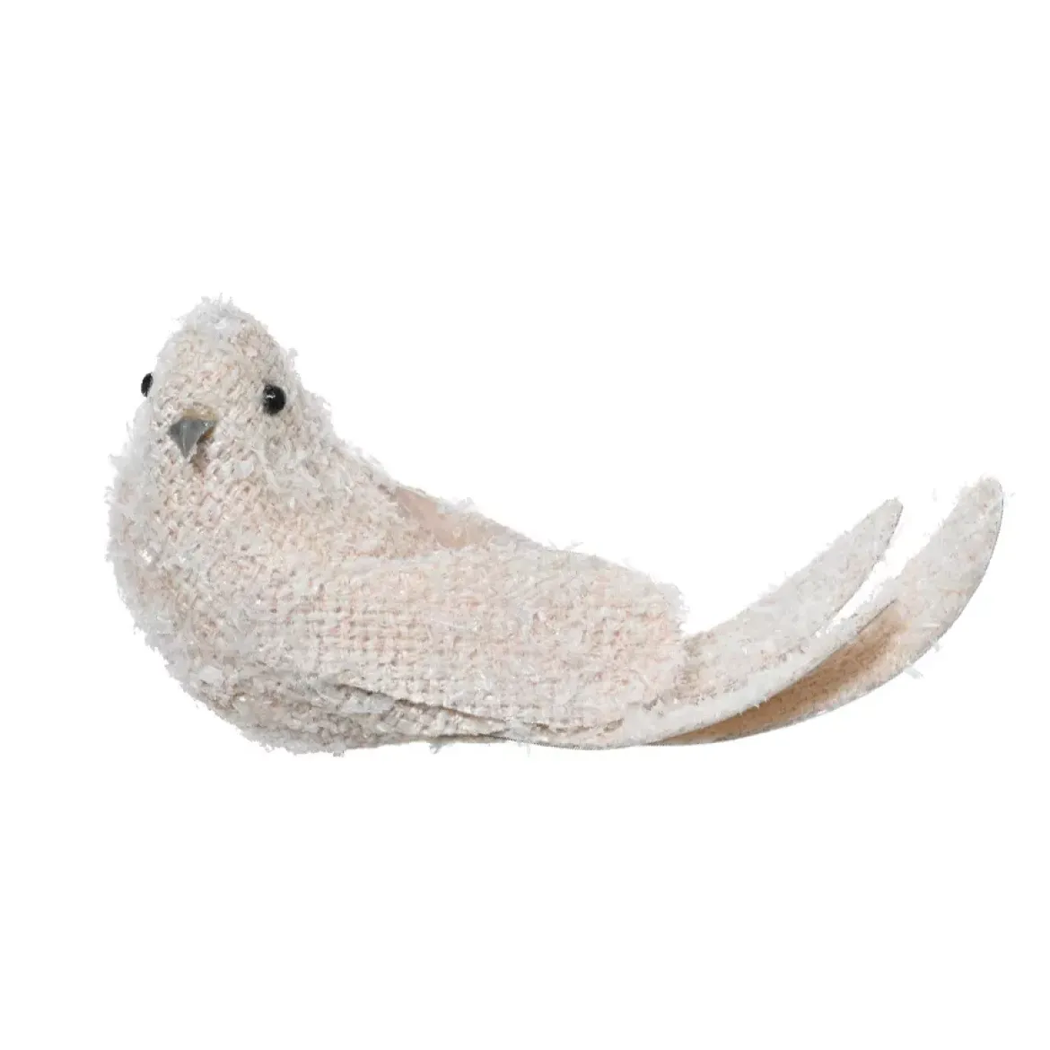 Uccello su pinza (L13 cm) Hakuba Beige chiaro