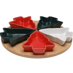 Vassoio per tapas e 5 piatti (D25 cm) Moderno Albero Multicolore