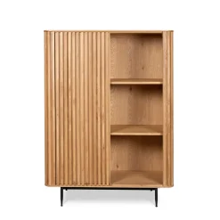 Vetrina alta a 3 livelli in rovere massiccio (98 x 135 cm) Rytm Naturale