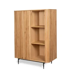 Vetrina alta a 3 livelli in rovere massiccio (98 x 135 cm) Rytm Naturale