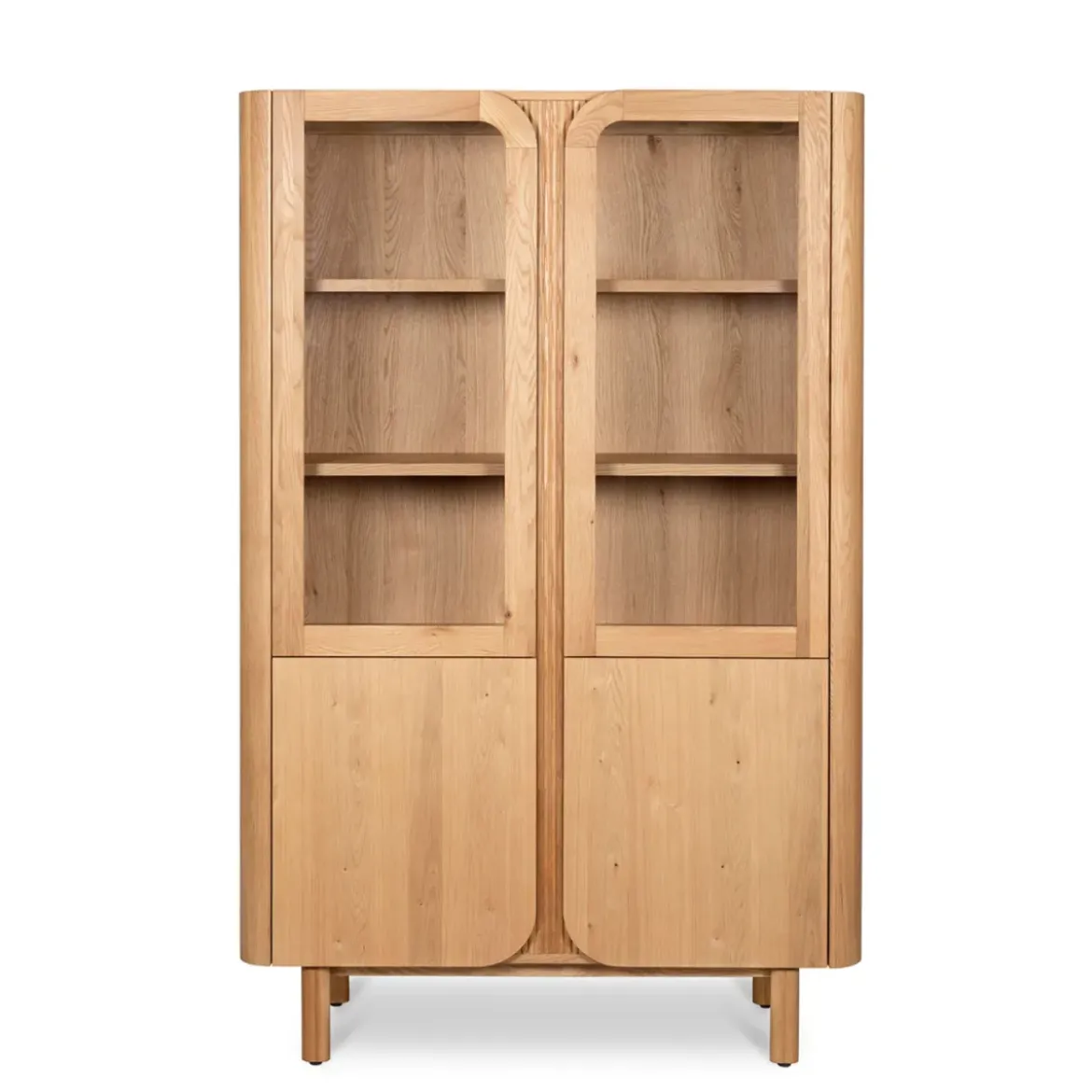 Vetrina 4 ante in rovere massiccio (120 x 190 cm) Oakland Naturale