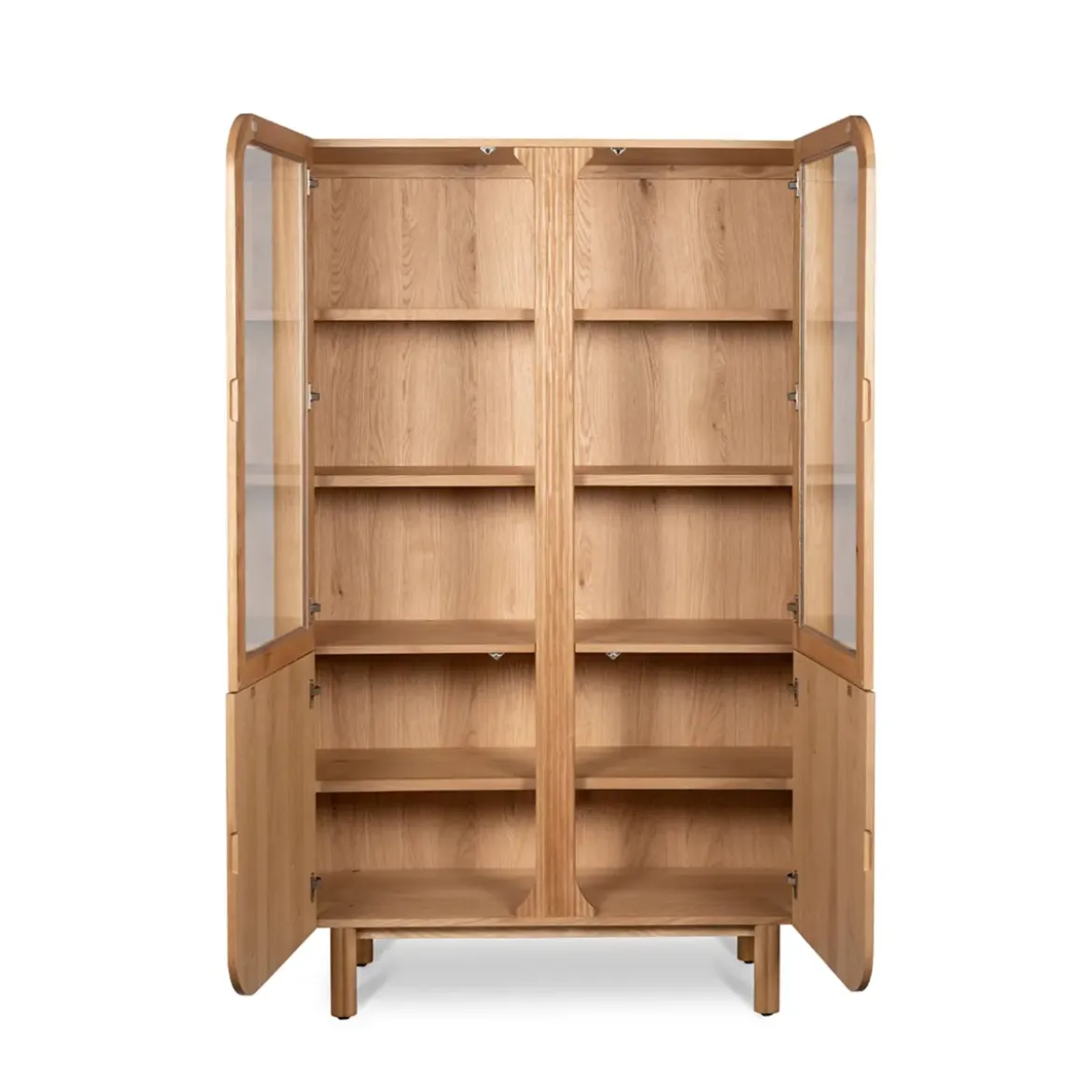 Vetrina 4 ante in rovere massiccio (120 x 190 cm) Oakland Naturale